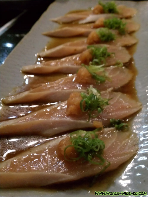 Seared Canadian Tombo (albacore tuna) with ponzu