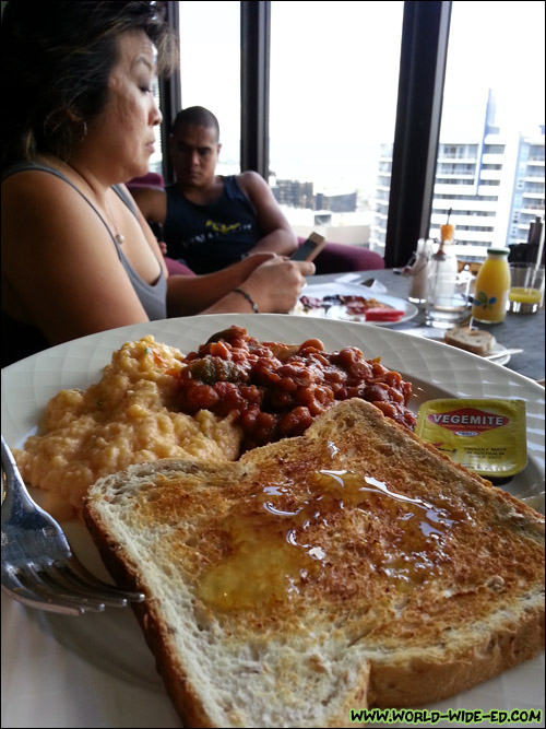 My (2nd helping) breakfast plate with Melissa Chang & Kaleo Lancaster doing their thang