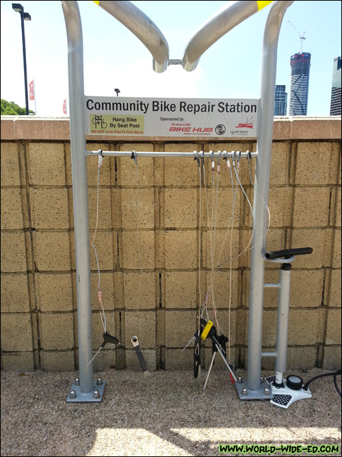 Community Bike Repair Station along the Clem Jones Promenade