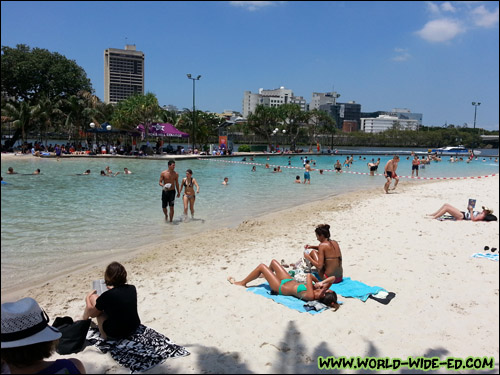 Manmade beach called Streets Beach