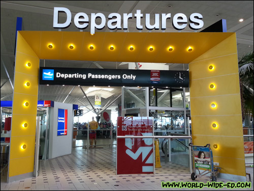 The fancy entrance to the departure area downstairs