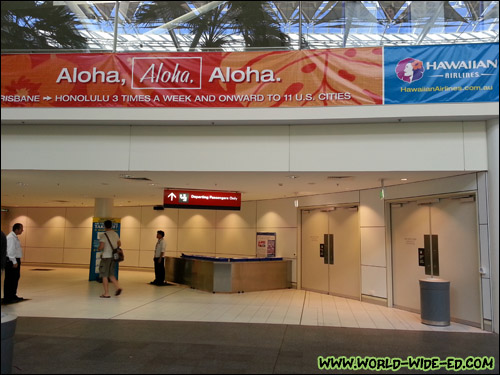 Hawaiian Airlines signage at Brisbane Airport