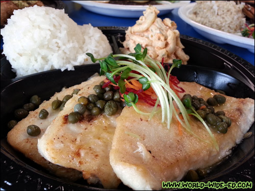 Island Fresh Shutome with Ginger, Butter & Capers ($12.95)