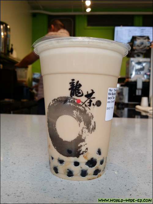 16oz Black Milk Tea with Tapioka ($3.35)