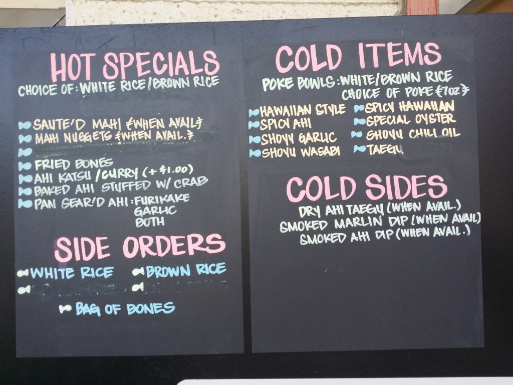 Ahi Assassins' Hot & Cold Menu items