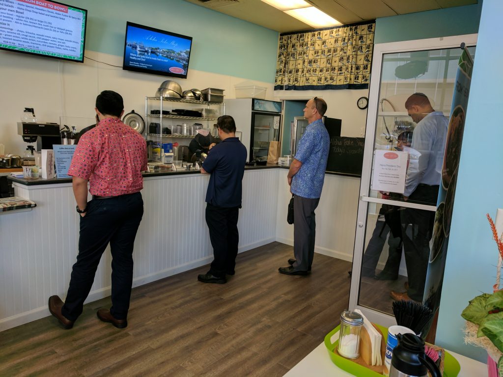 The line starts to form at Aloha Poke Shop
